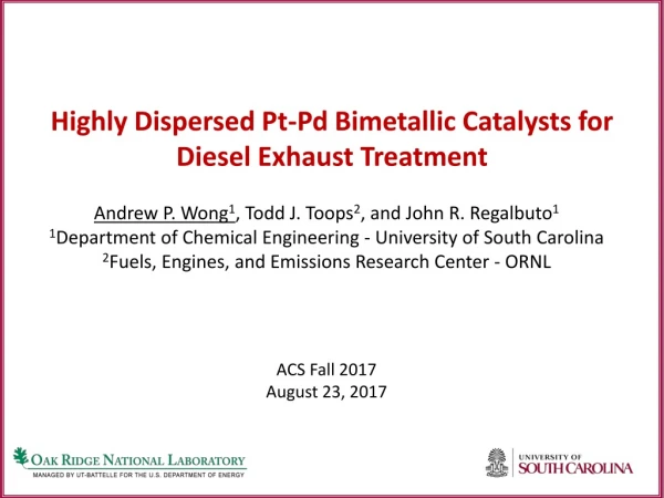 Highly Dispersed Pt-Pd Bimetallic Catalysts for Diesel Exhaust Treatment