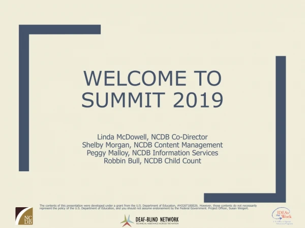 Welcome to Summit 2019