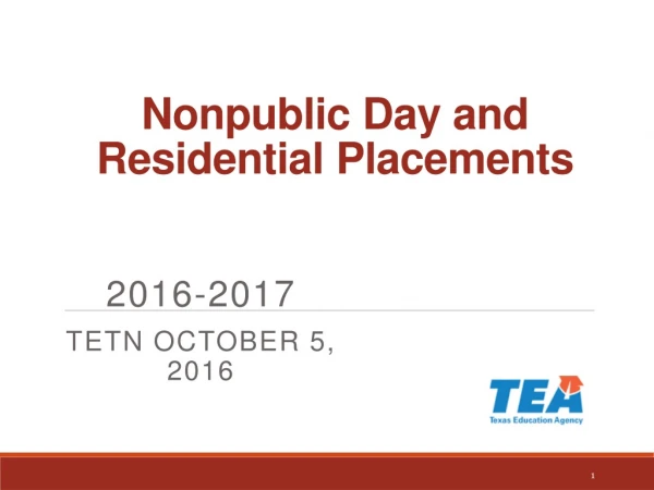 Nonpublic Day and Residential Placements