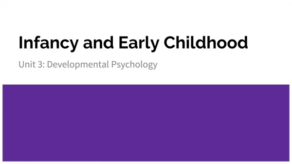 Infancy and Early Childhood