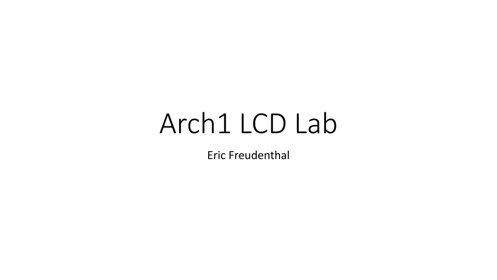 arch1 lcd lab