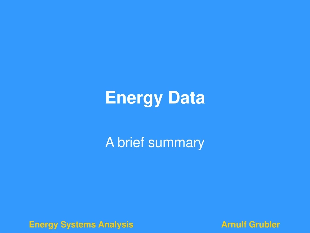 energy data