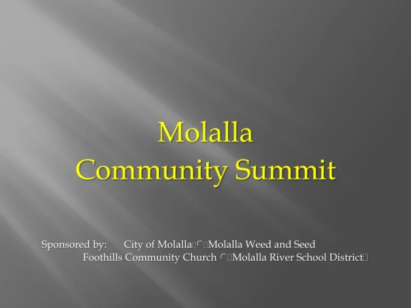 Molalla Community Summit