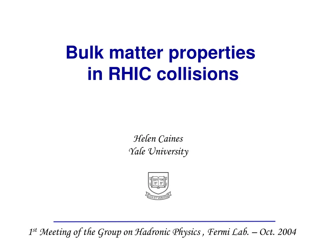 bulk matter properties in rhic collisions