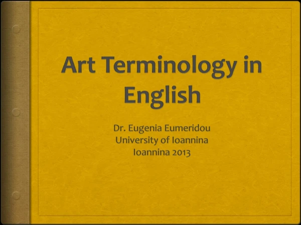 Art Terminology in English