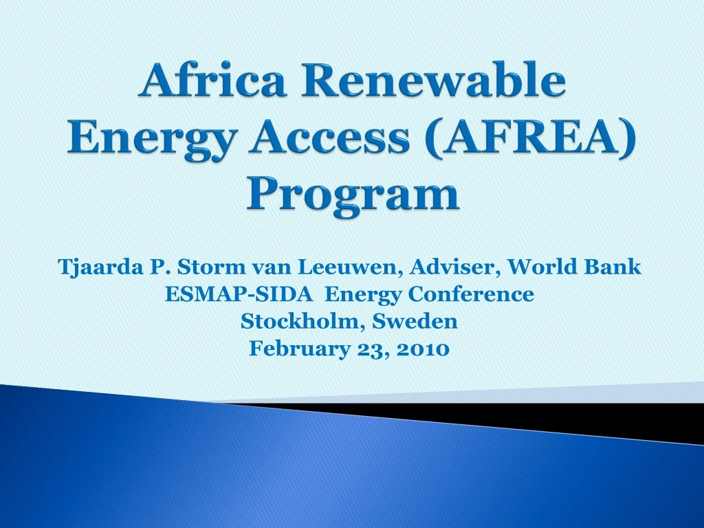 africa renewable energy access afrea program