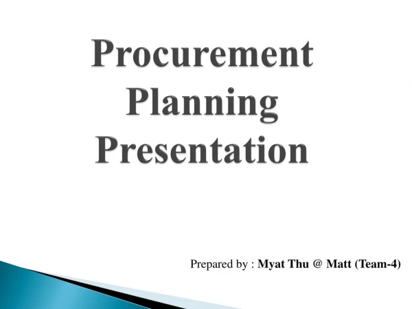 Procurement Planning Presentation