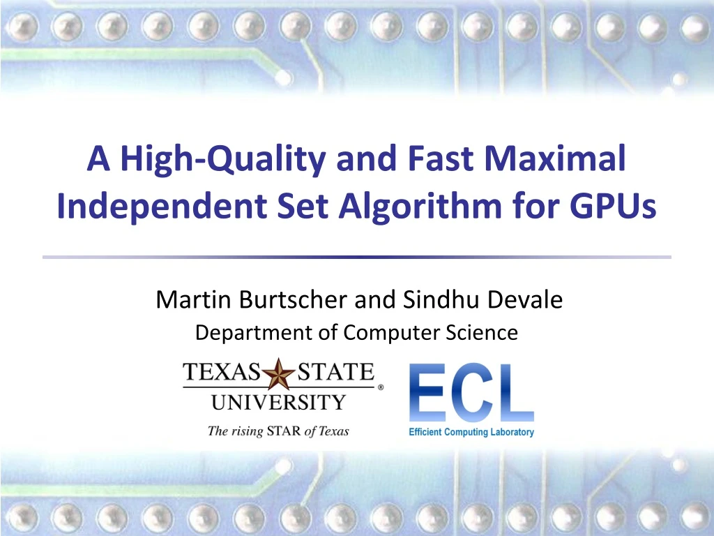 a high quality and fast maximal independent set algorithm for gpus