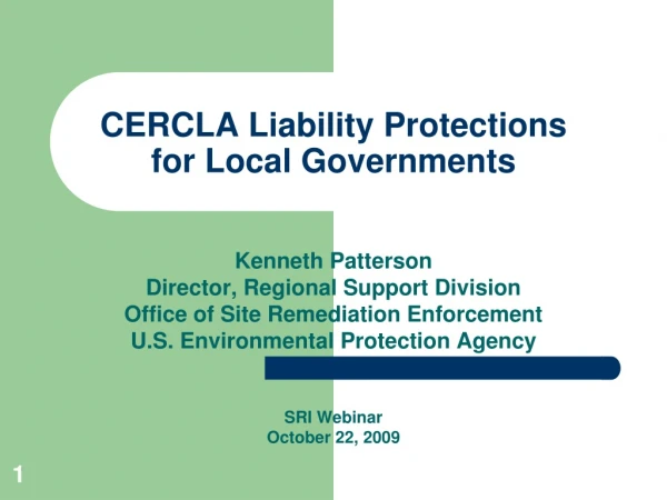 CERCLA Liability Protections for Local Governments