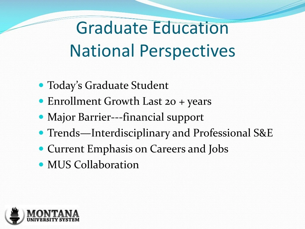 graduate education national perspectives