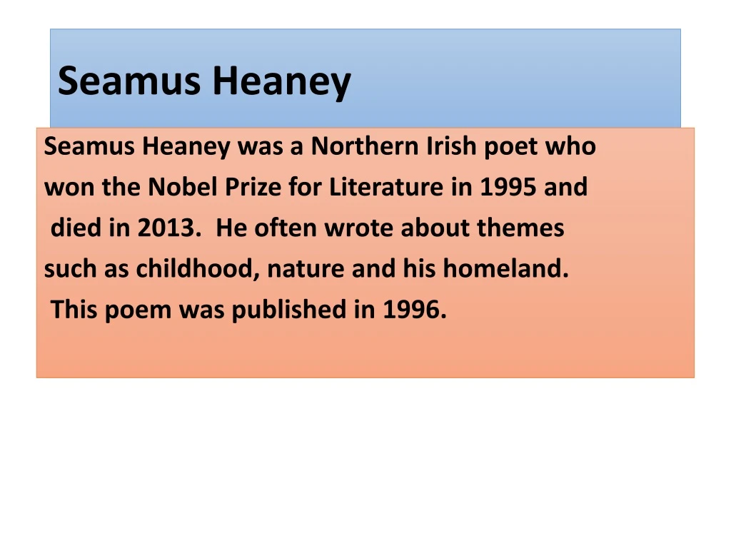 seamus heaney