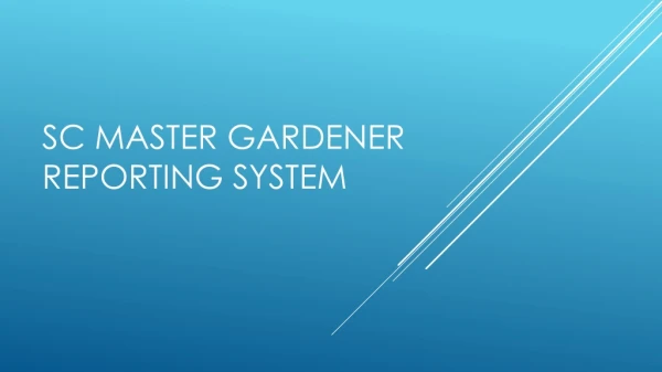 SC Master Gardener Reporting system