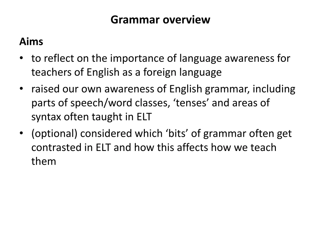 grammar overview