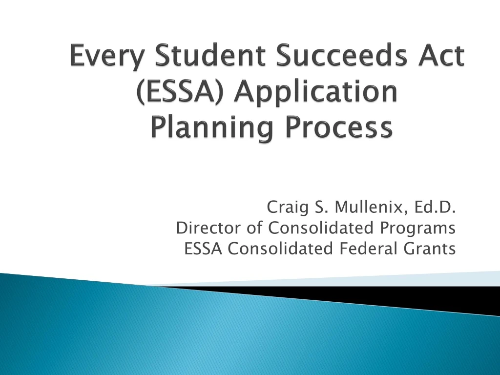 every student succeeds act essa application planning process