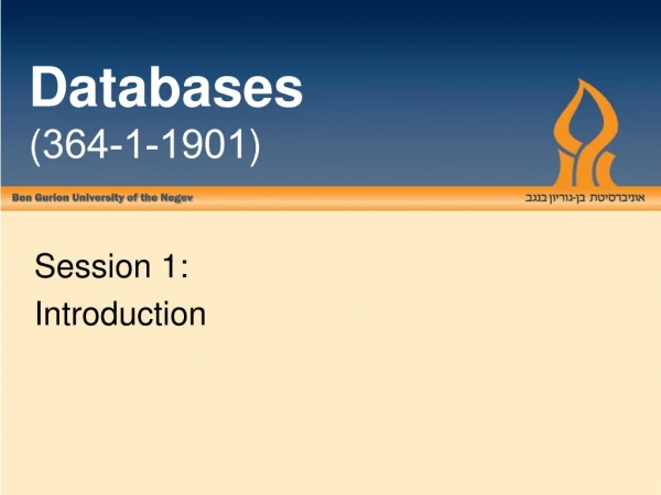 Databases ( 364-1-1901 )