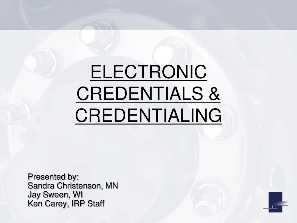 electronic credentials credentialing