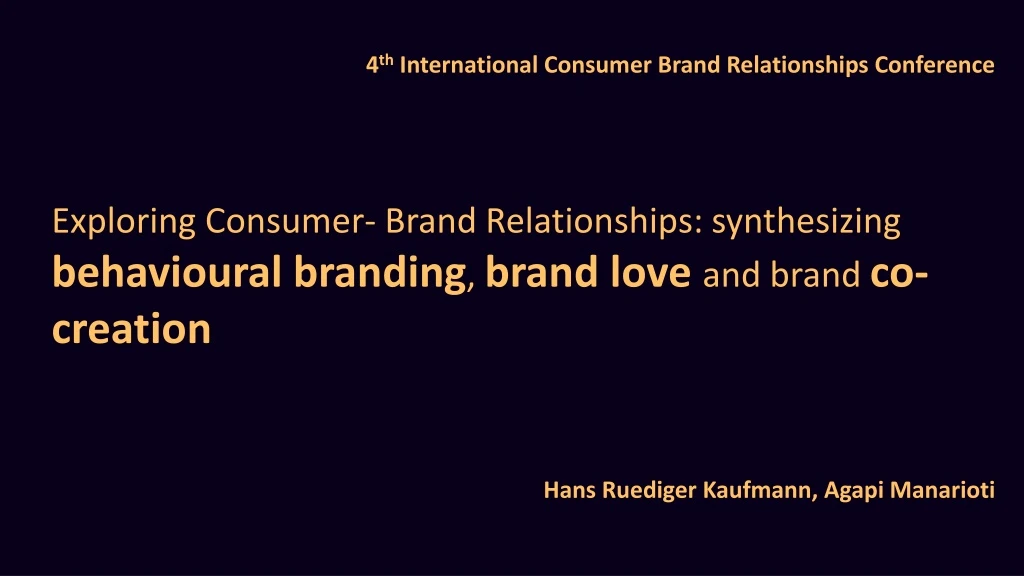 4 th international consumer brand relationships