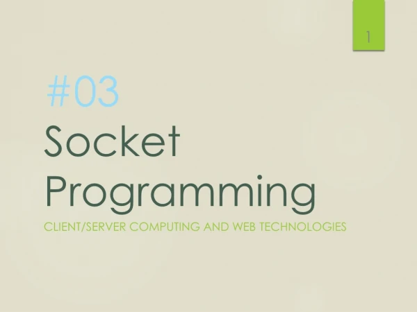 #03 Socket Programming