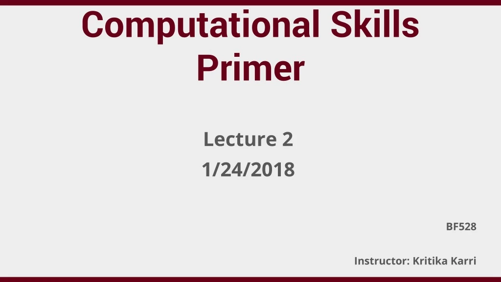 computational skills primer