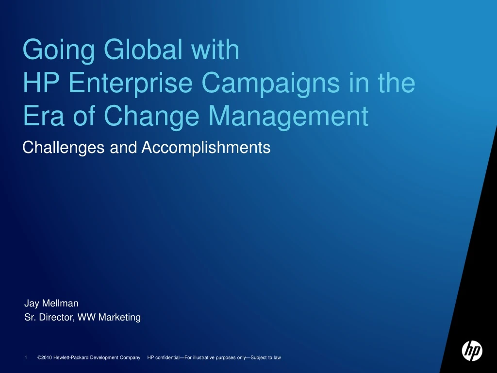 going global with hp enterprise campaigns in the era of change management