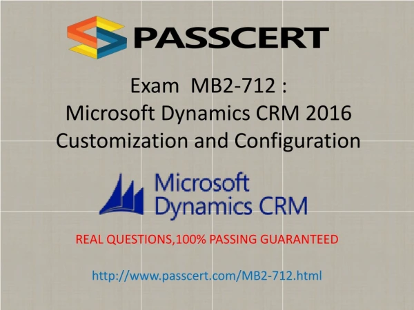 Exam MB2-712 : Microsoft Dynamics CRM 2016 Customization and Configuration