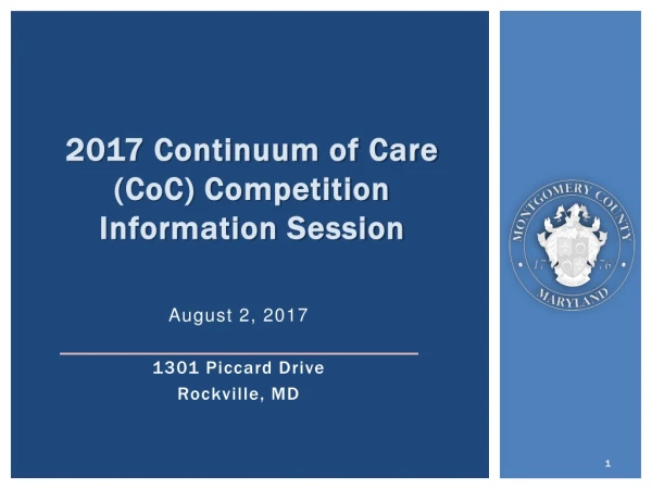 2017 Continuum of Care (CoC) Competition Information Session