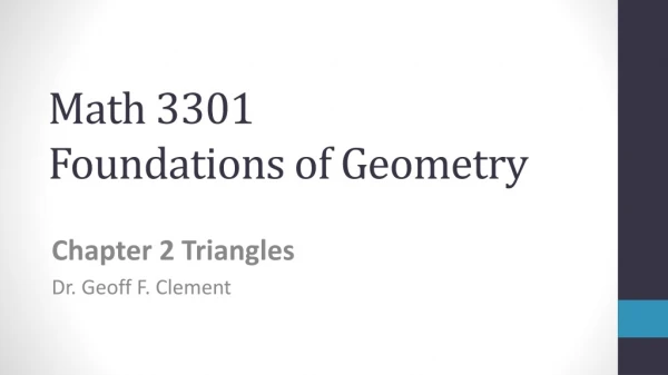 Math 3301 Foundations of Geometry