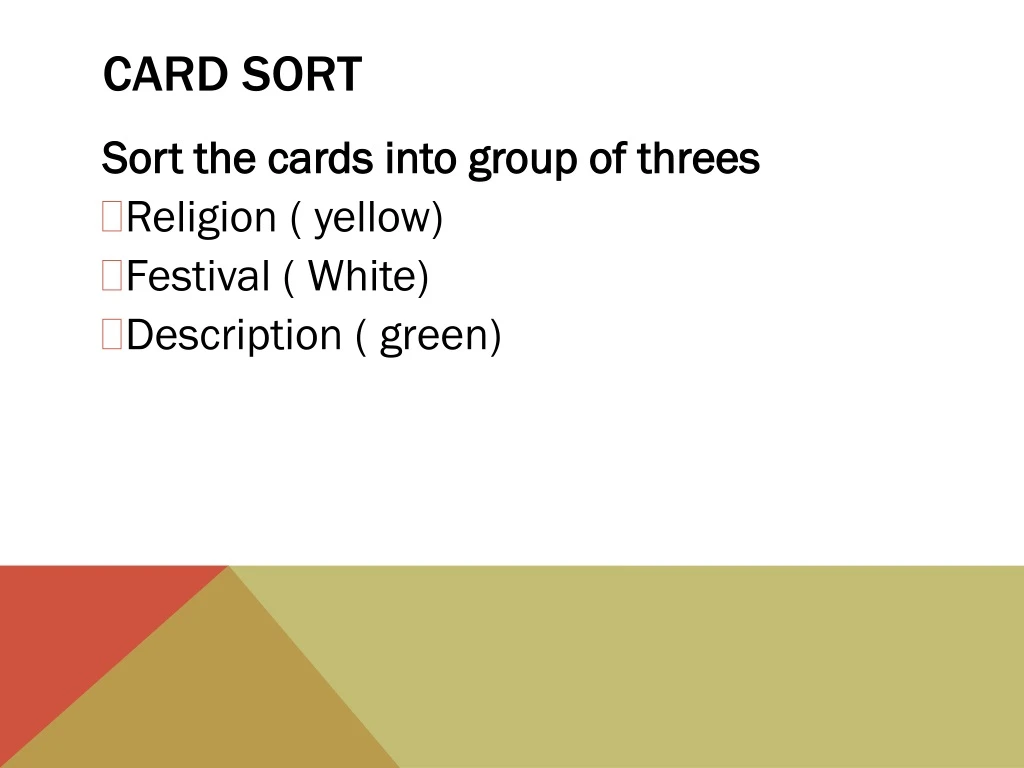 card sort