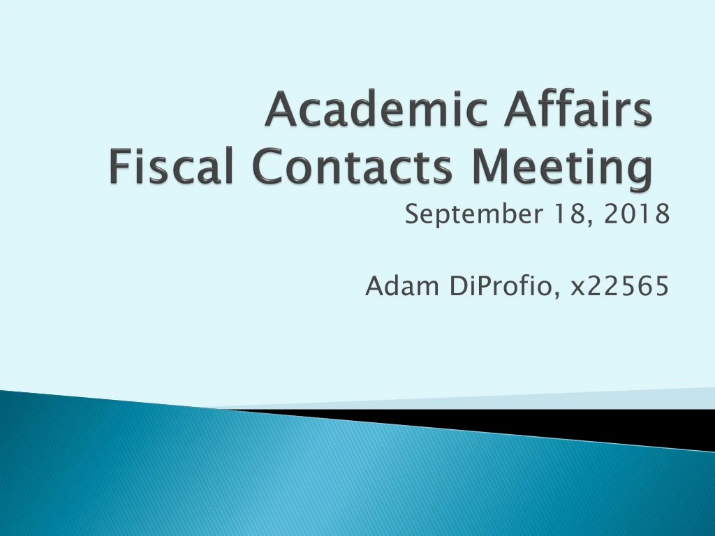 academic affairs fiscal contacts meeting