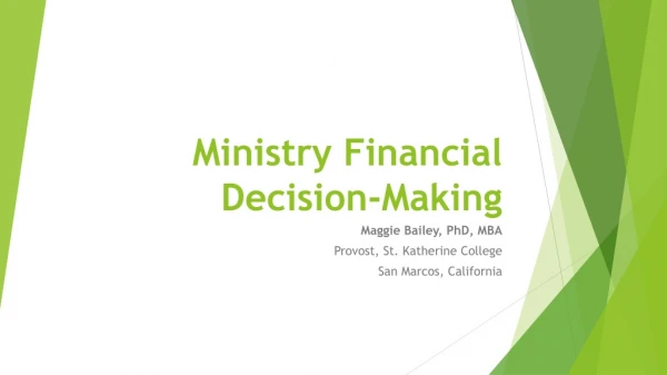Ministry Financial Decision-Making