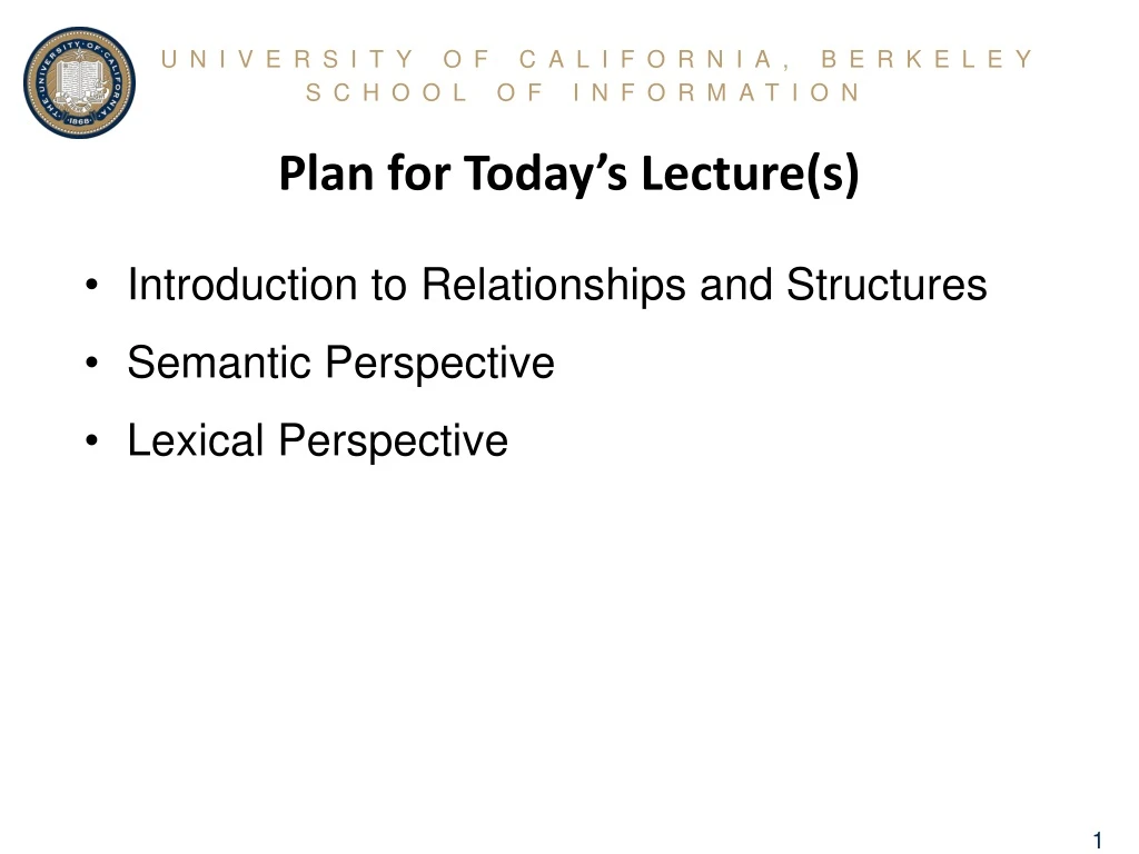 plan for today s lecture s