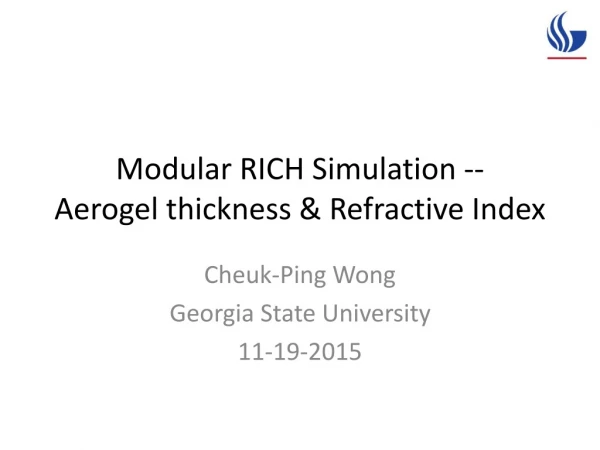 Modular RICH Simulation -- Aerogel thickness &amp; Refractive Index
