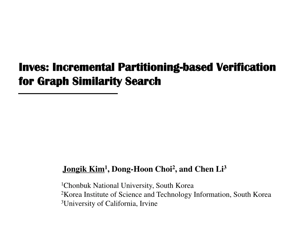 inves incremental partitioning based verification for graph similarity search