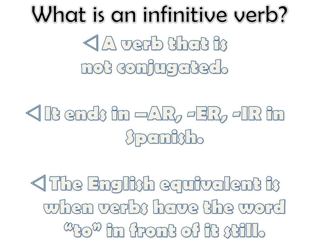 what is an infinitive verb