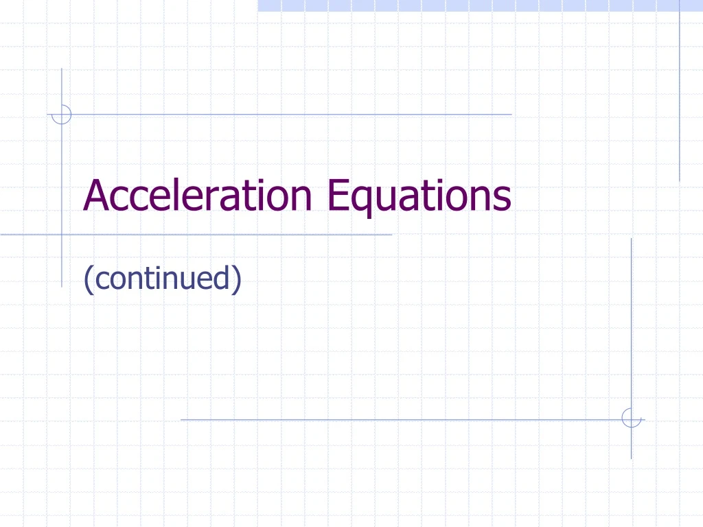 acceleration equations