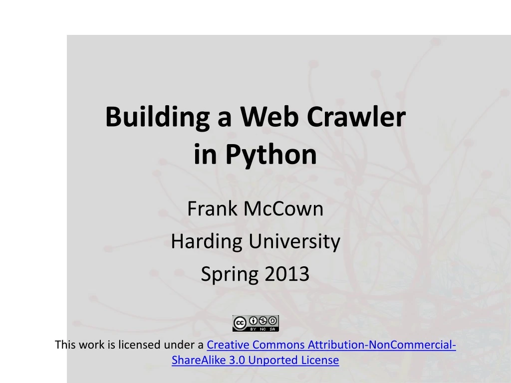 building a web crawler in python