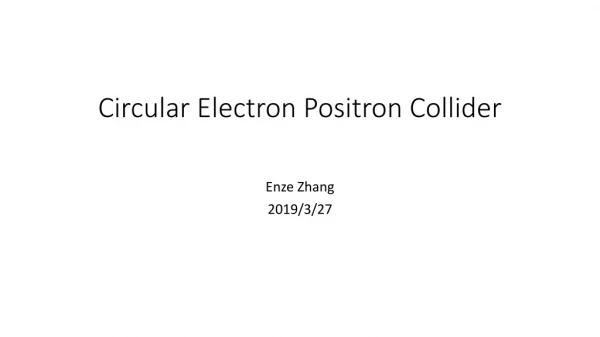 Circular Electron Positron Collider