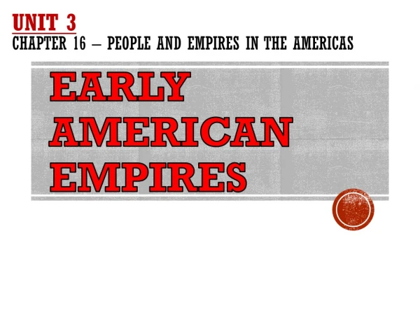 UNIT 3 Chapter 16 – People and Empires in the Americas