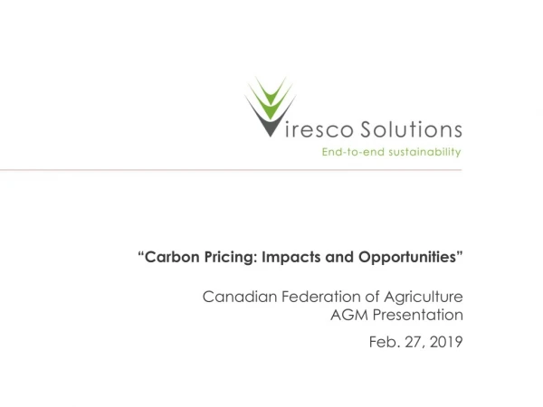 “Carbon Pricing: Impacts and Opportunities”