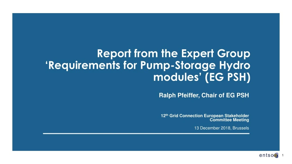 report from the expert group requirements for pump storage hydro modules eg psh
