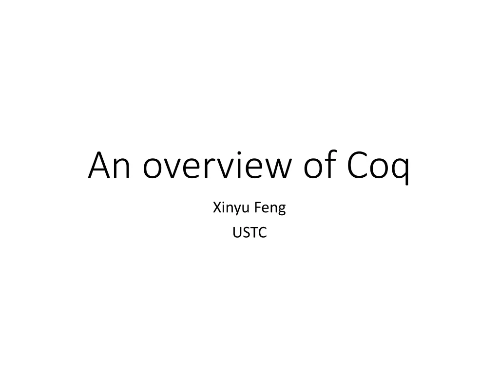 an overview of coq