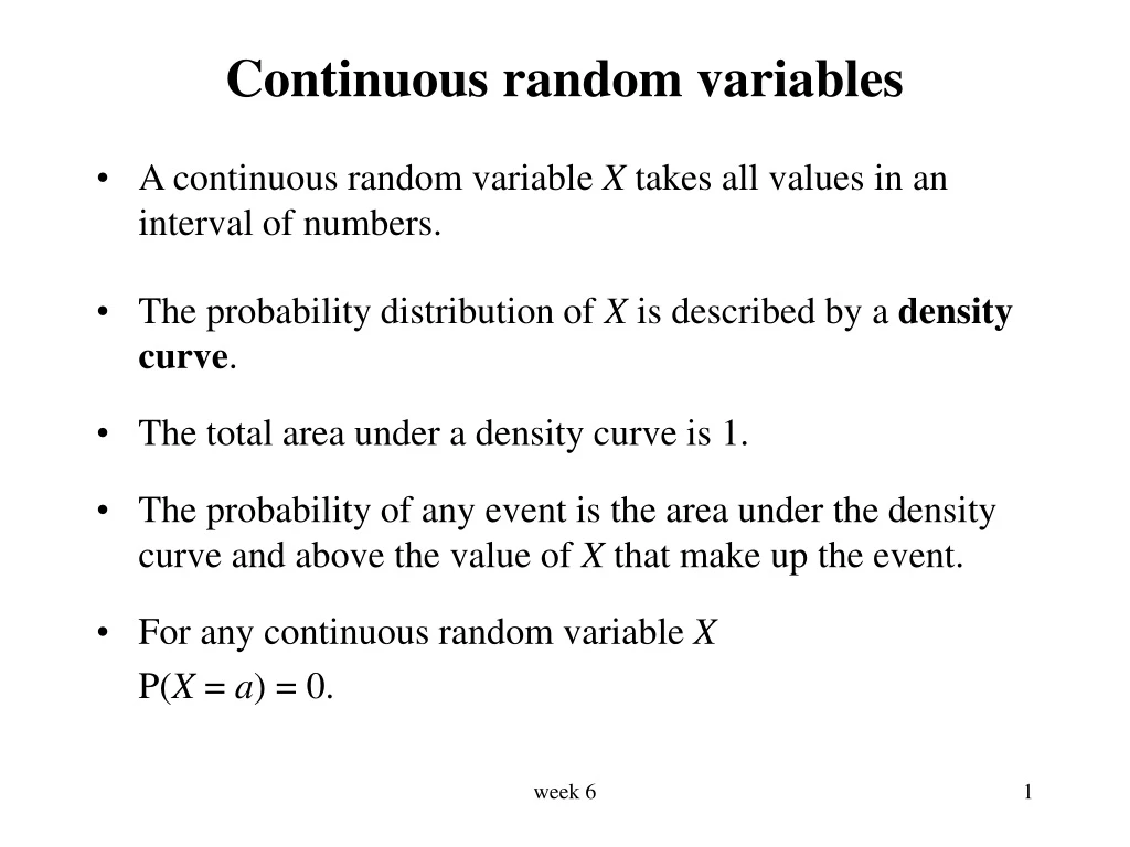 continuous random variables