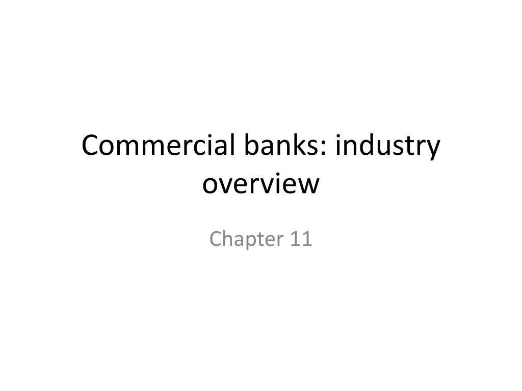 commercial banks industry overview