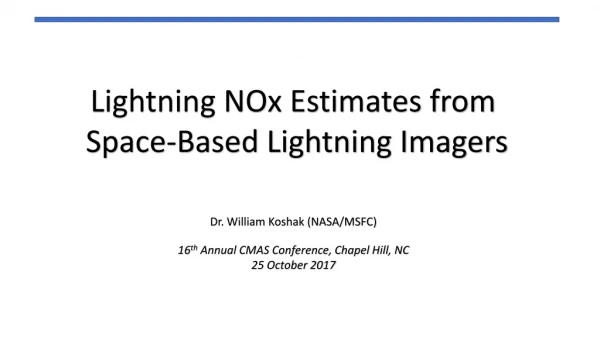 Lightning NOx Estimates from Space-Based Lightning Imagers