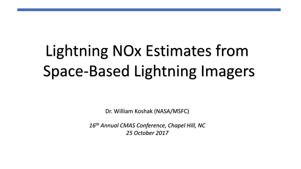 lightning nox estimates from space based