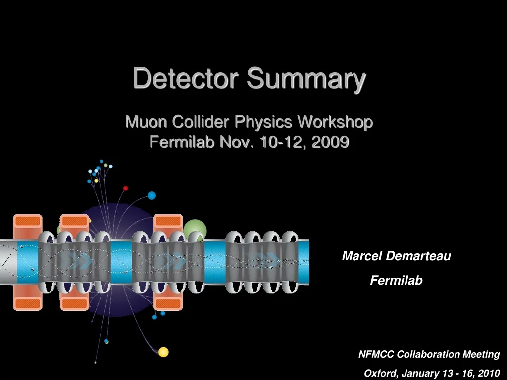 detector summary muon collider physics workshop fermilab nov 10 12 2009