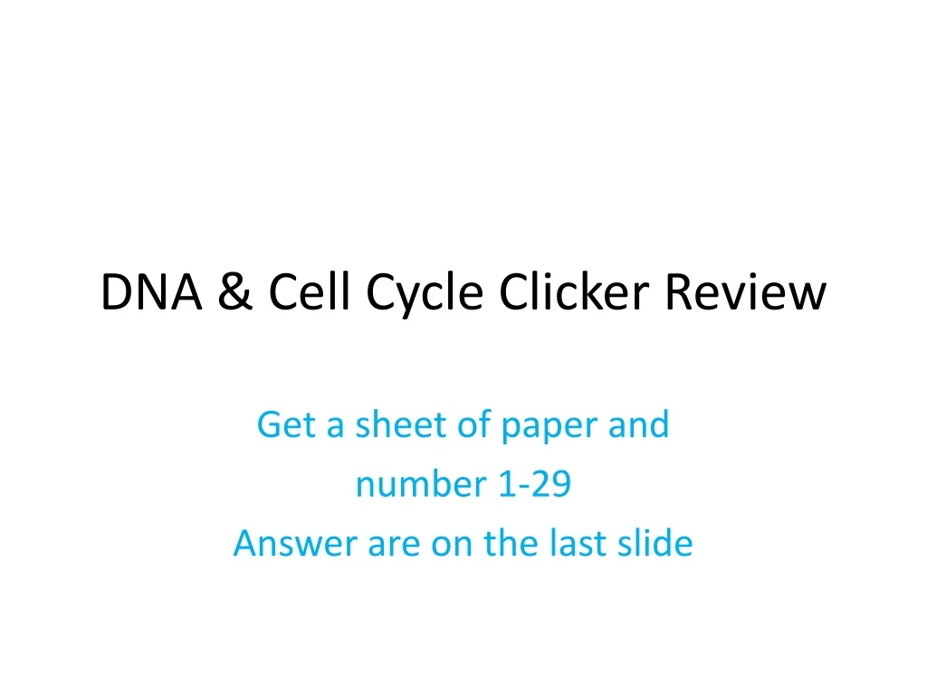dna cell cycle clicker review