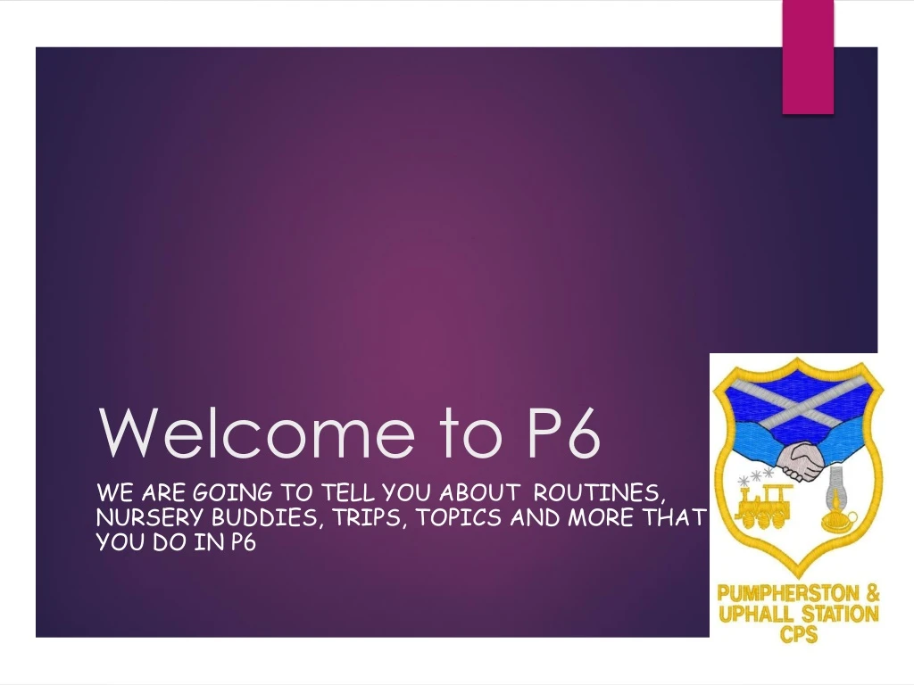 welcome to p6