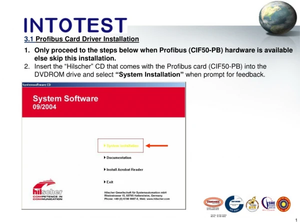 3.1 Profibus Card Driver Installation