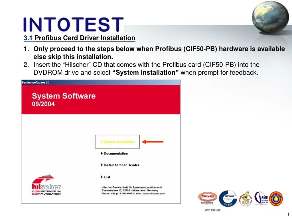 3 1 profibus card driver installation